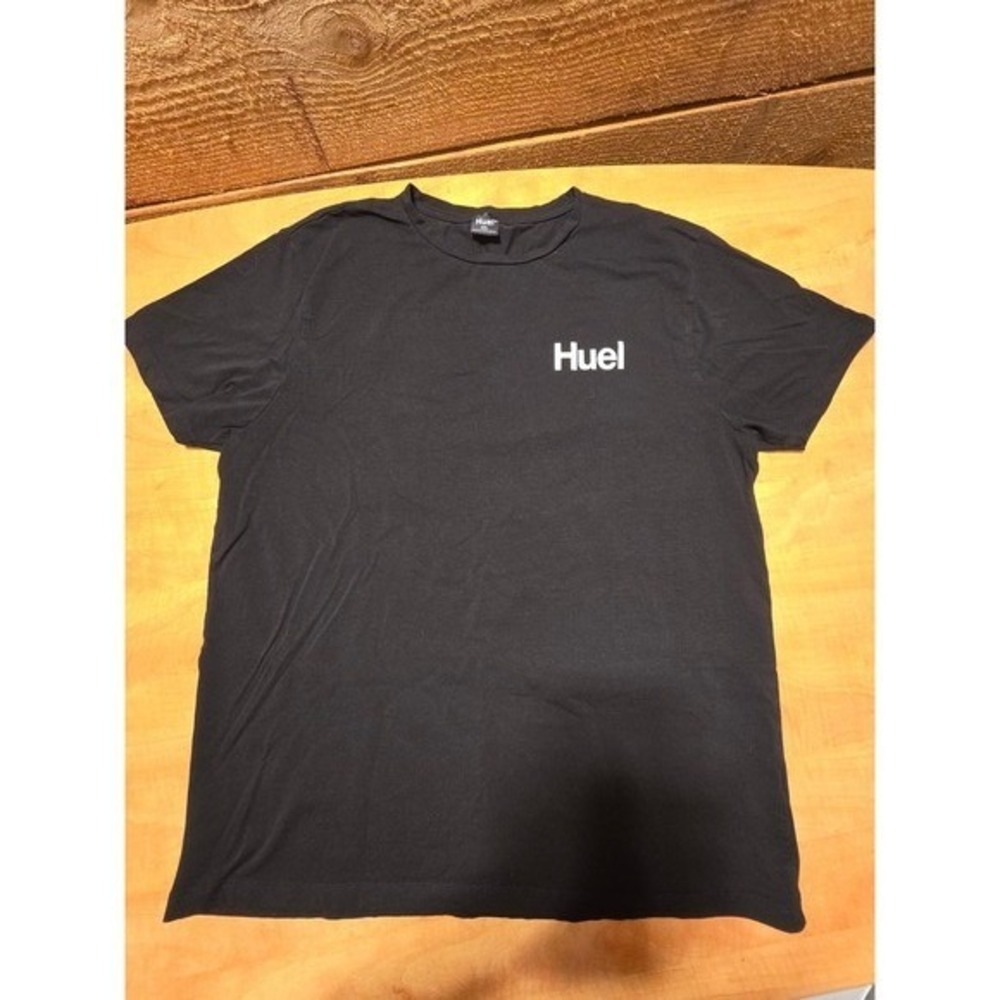 Huel Mens Logo Graphic T-Shirt Black Short Sleeve Crew Neck Cotton Blend XXL